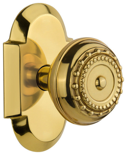 Double Cottage Plate With Meadows Knob, Polished Brass