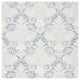 Safavieh Micro-Loop Mlp539M Damask Rug, Blue and Ivory, 5'0"x5'0" Square