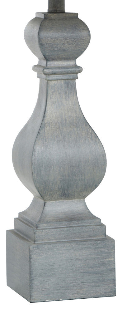 Gray Distressed Poly Table Lamp