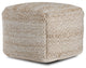 Cherokee Tawny 22"x22"x17" Brown/Beige Pouf