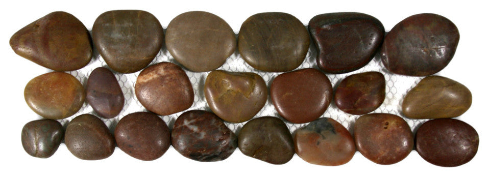 Polished Red Pebble Bordered Tile with dimensions 12*12