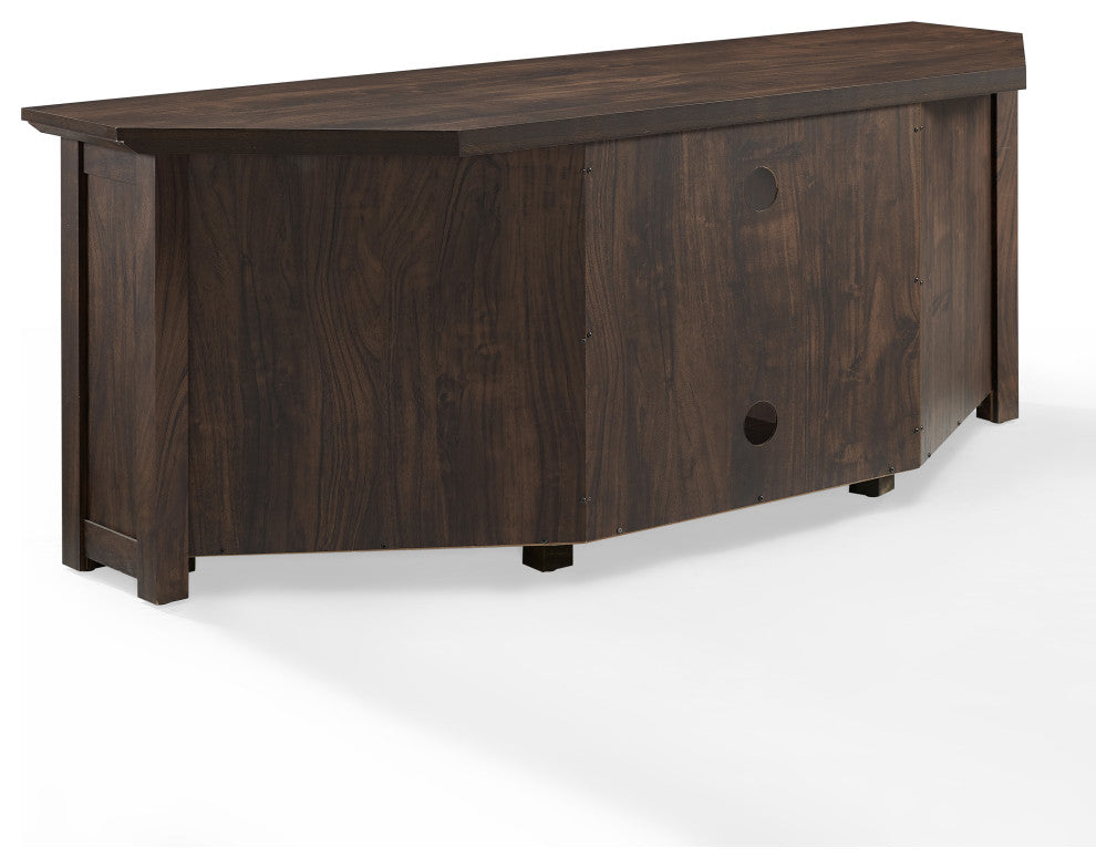Camden 58" Corner TV Stand Dark Walnut