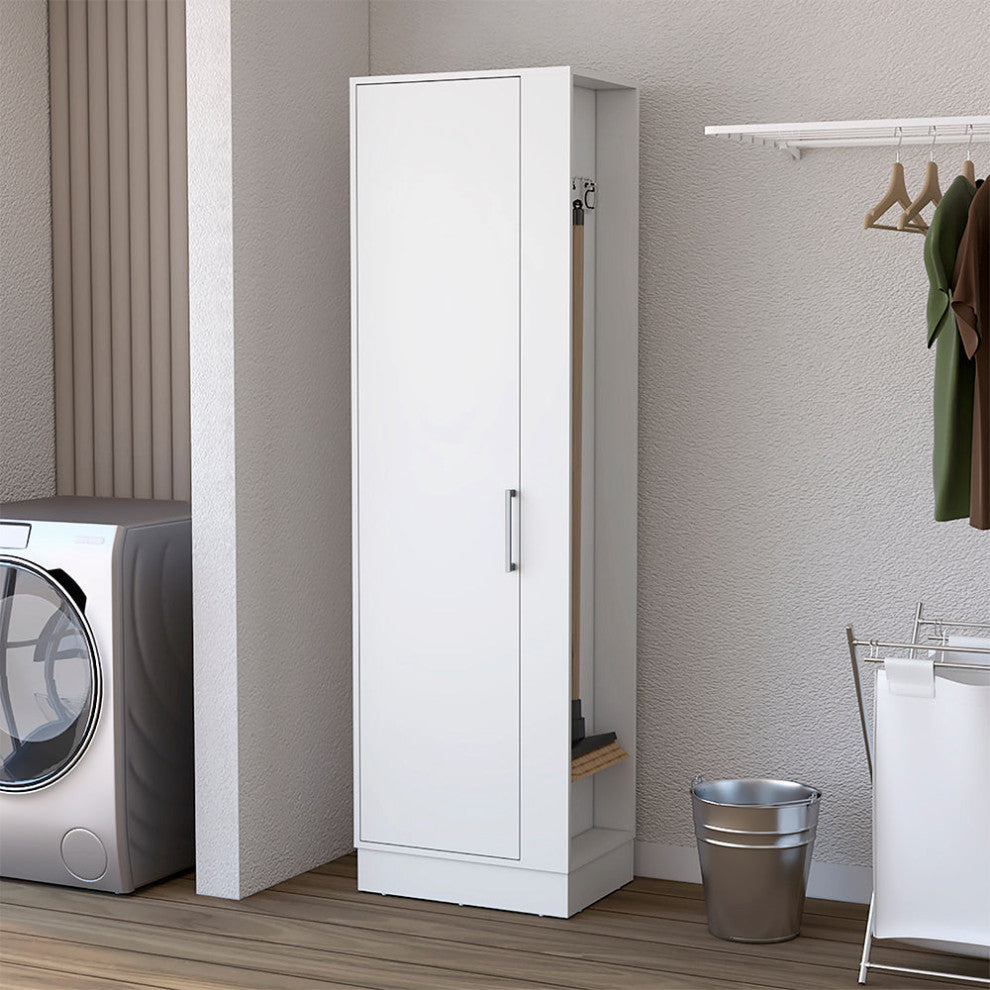 Lifestyle context showing the cabinet in a laundry area/room.