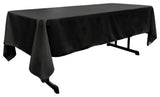 LA Linen Rectangular  Polyester Poplin Tablecloth, Black, 60"x102"