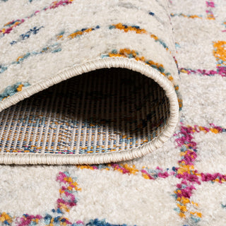 Moroccan HYPE Boho Vintage Diamond Runner Rug, Ivory/Multi, 3 X 5