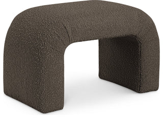Niagara Boucle Fabric Upholstered Bench, Brown, 28" Wide
