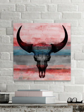 "Pastel Skull" Fine Art Canvas Print, 40"x40"