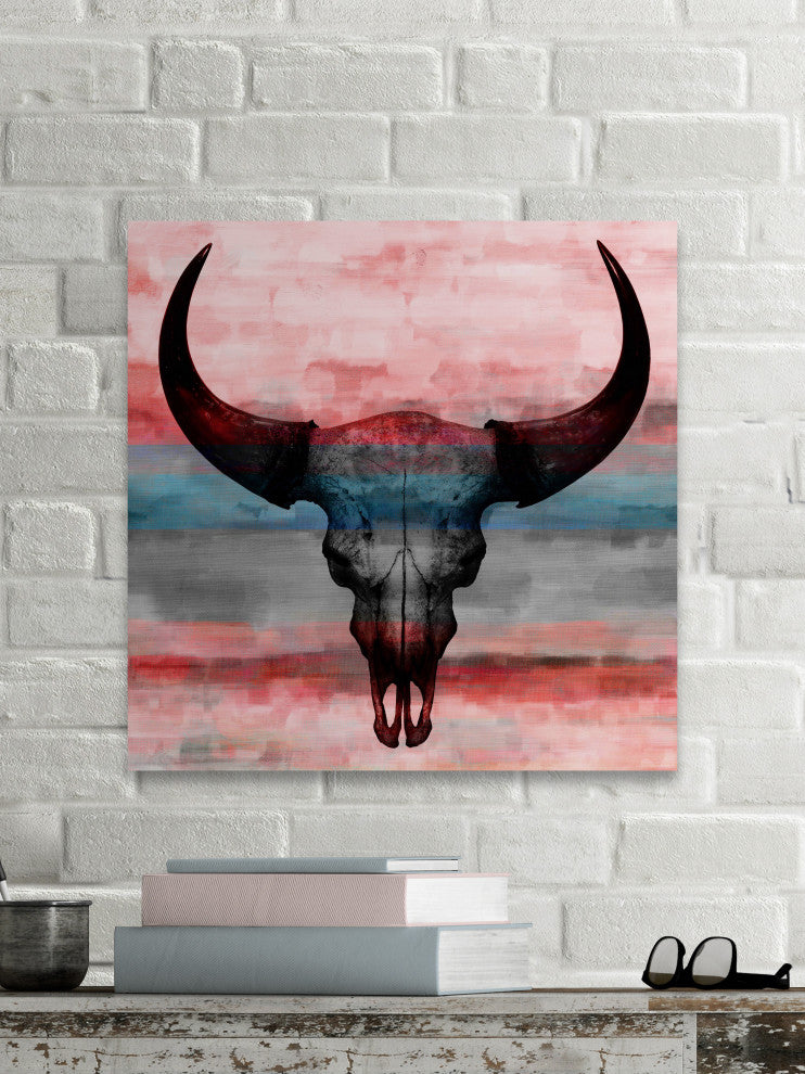 "Pastel Skull" Fine Art Canvas Print, 40"x40"