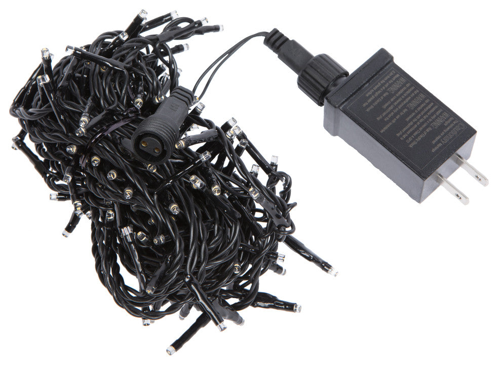 144-Lights LED Wmwht Cluster Set Bk E-C 24'L