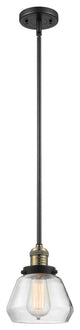 1-Light Fulton 7" Mini Pendant, Black Antique Brass, Glass: Clear