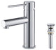 Circular X Brass Single Hole Bathroom Faucet KBF1010, Chrome, With Drain