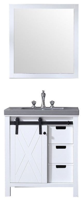 Marsyas Transitional White 30" Single Sink Vanity Set