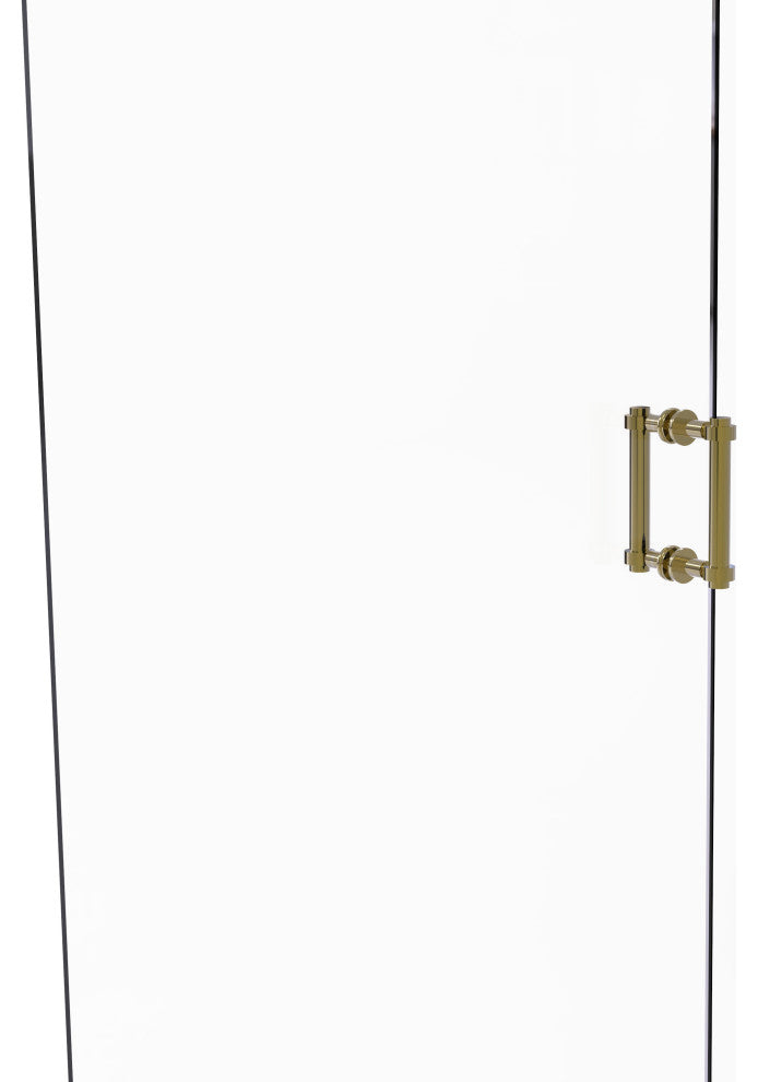 Contemporary 6" Back to Back Shower Door Pull, unlacquered Brass