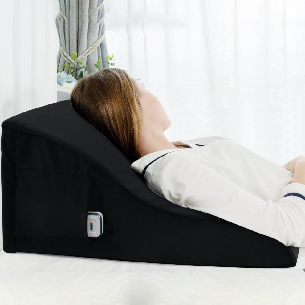 Reading Pillow Bed Foam Wedge Adult for Back Support, Black, 24x9x21