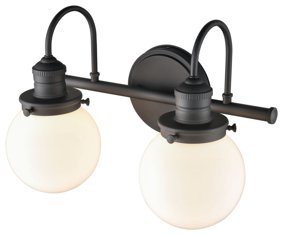 2 Light 15 in. Matte Black Vanity Light