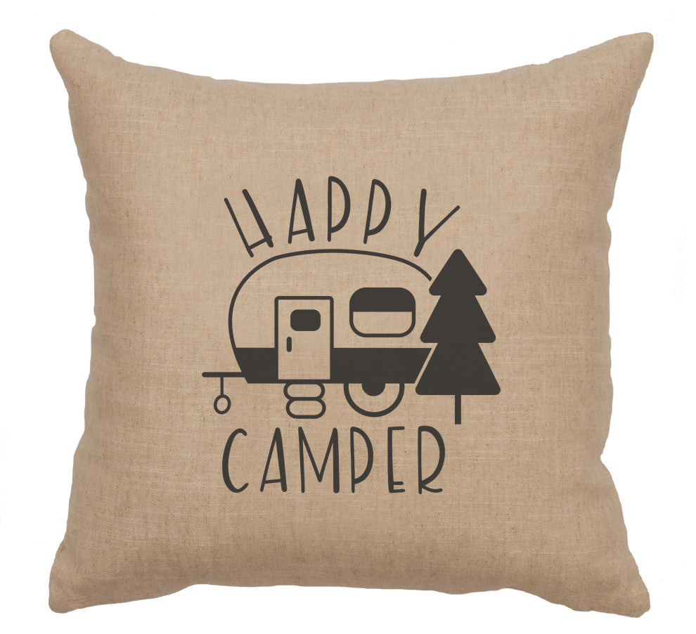 Image Pillow 16x16 Happy Camper Linen Natural