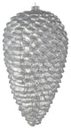 Vickerman N187307D 10" Silver Matte Glitter Pinecone Christmas Ornament