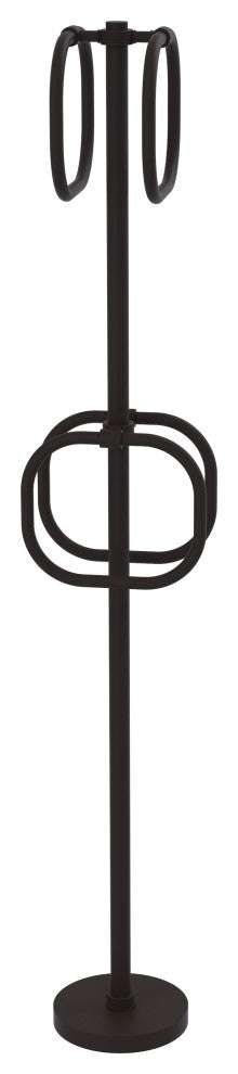 Towel Stand with 4 Integrated Towel Rings, Oil Rubbed Bronze
