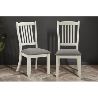 Lexicon Granby Pine Wood Dining Room Side Chair in Antique White (Set of 2)