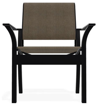 Leeward Sling Stackable Outdoor Dining Chair, Kora/Black