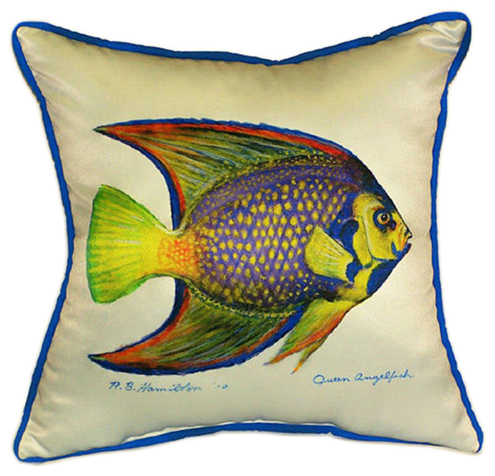 Betsy Drake Queen Angelfish Extra Large 22 X 22 Indoor / Outdoor Pillow