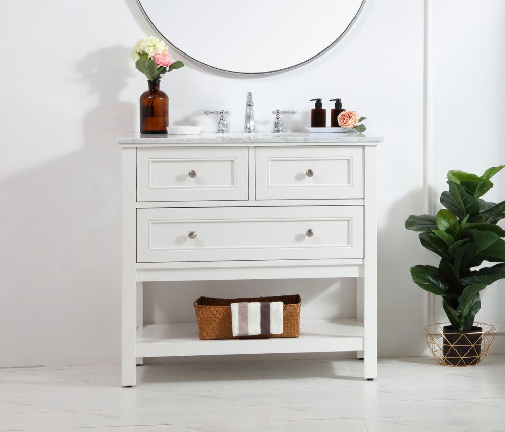 Matilda 36" Single Bathroom Vanity Set, White