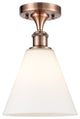 Innovations 516-1C-AC-GBC-81 1 Light Semi-Flush Mount, Antique Copper