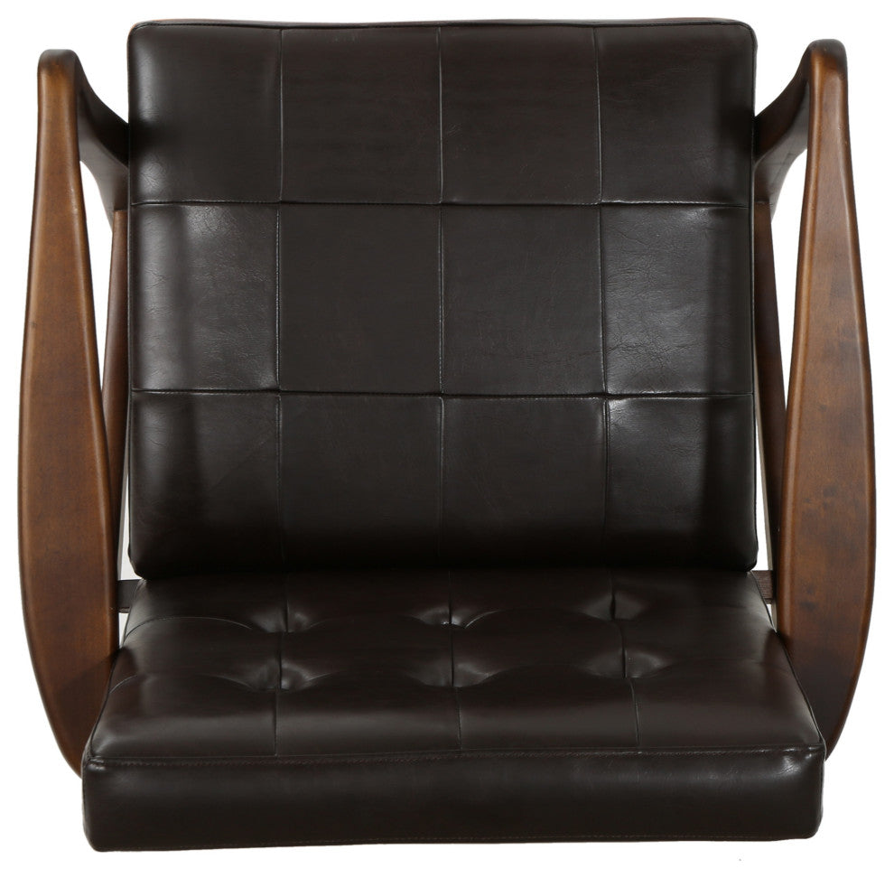GDF Studio Callisto Mid Century Modern Fabric Club Chair, Brown