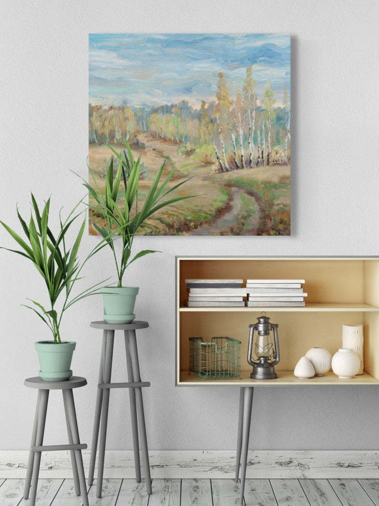 "Follow the Dirt Road" Painting Print on Wrapped Canvas, 12x12