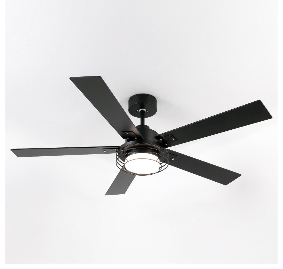 52-inch Modern Black LED Ceiling Fan with Remote and DC Reversible Motor