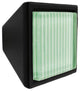 Green Stripes Crystal Glass Black Metal Square Frustum Knob