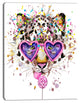 Funny Leopard with Heart Glasses, Oversized Animal Wall Art, 12"x20"