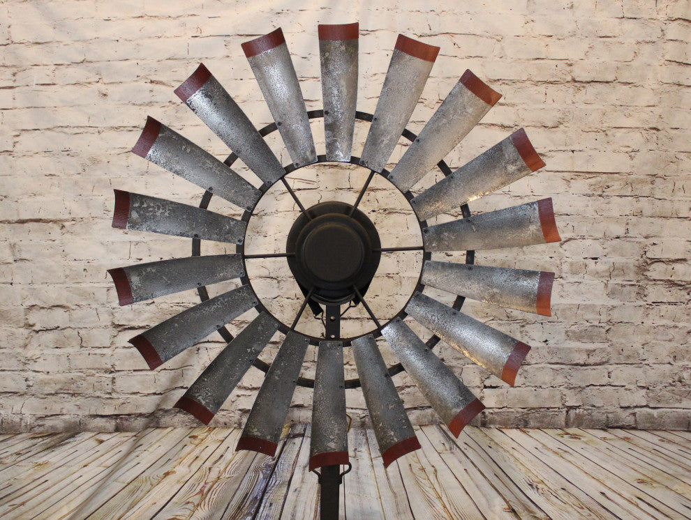 96 Inch Brahman Tinge With Rustic Red Tips Windmill Ceiling Fan | The American