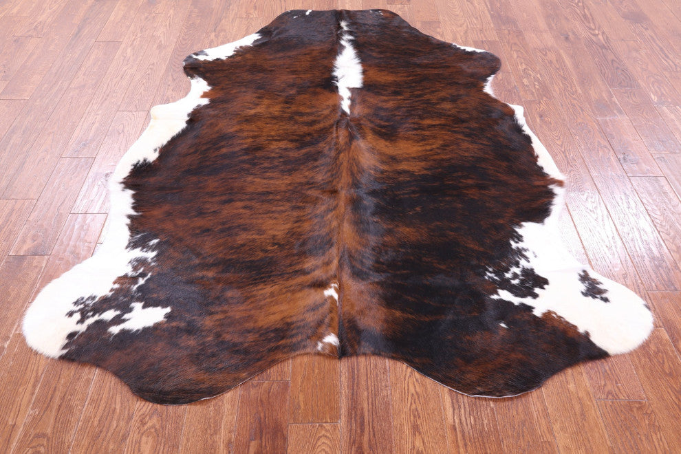 6' 10" X 5' 9" Organic Natural Hair-On Cowhide Area Rug C1458