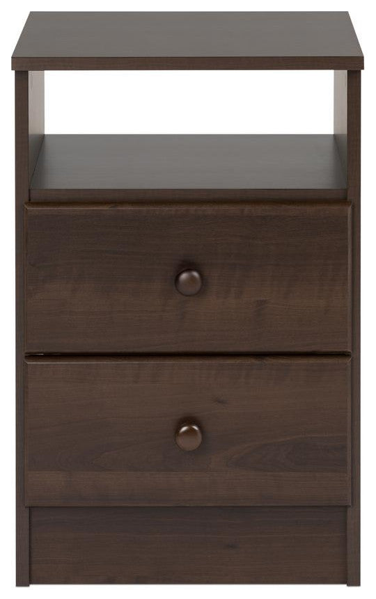 Astrid 2-Drawer Nightstand, Espresso