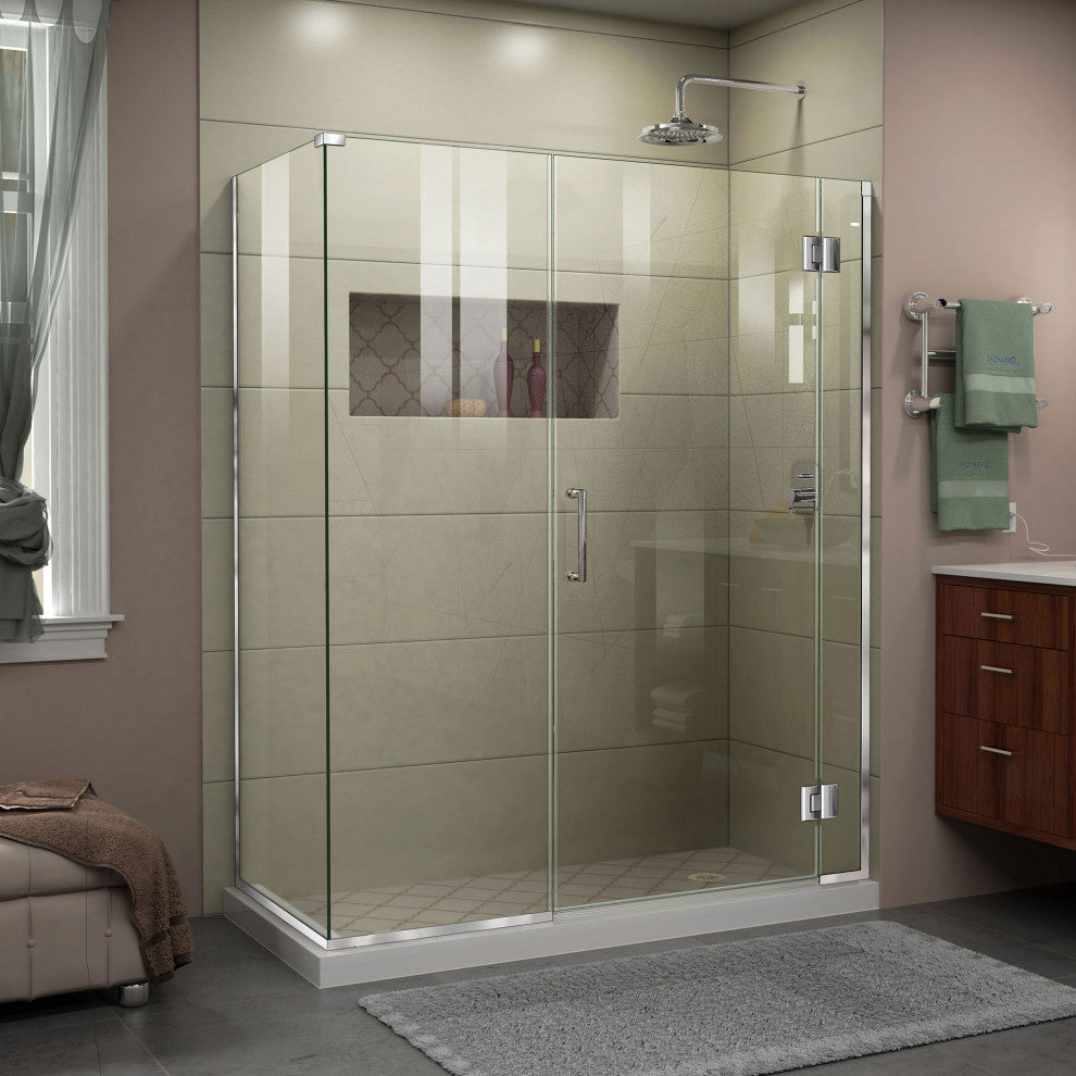 Unidoor-x 48"x30.38" Shower Enclosure, Chrome