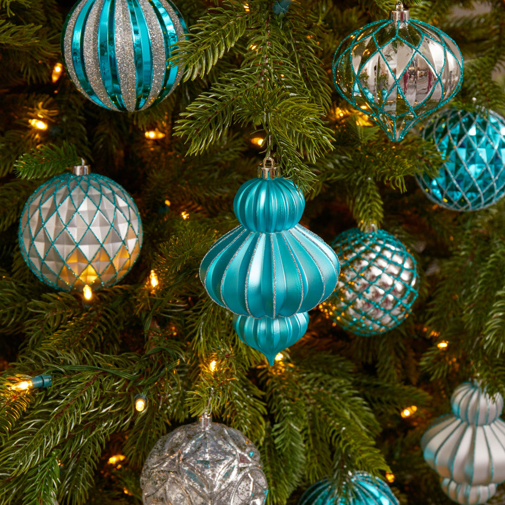 Holiday Lux Shatterproof, 12 Count Xmas Tree Ornaments, 100mm W/ Re-Useable Box