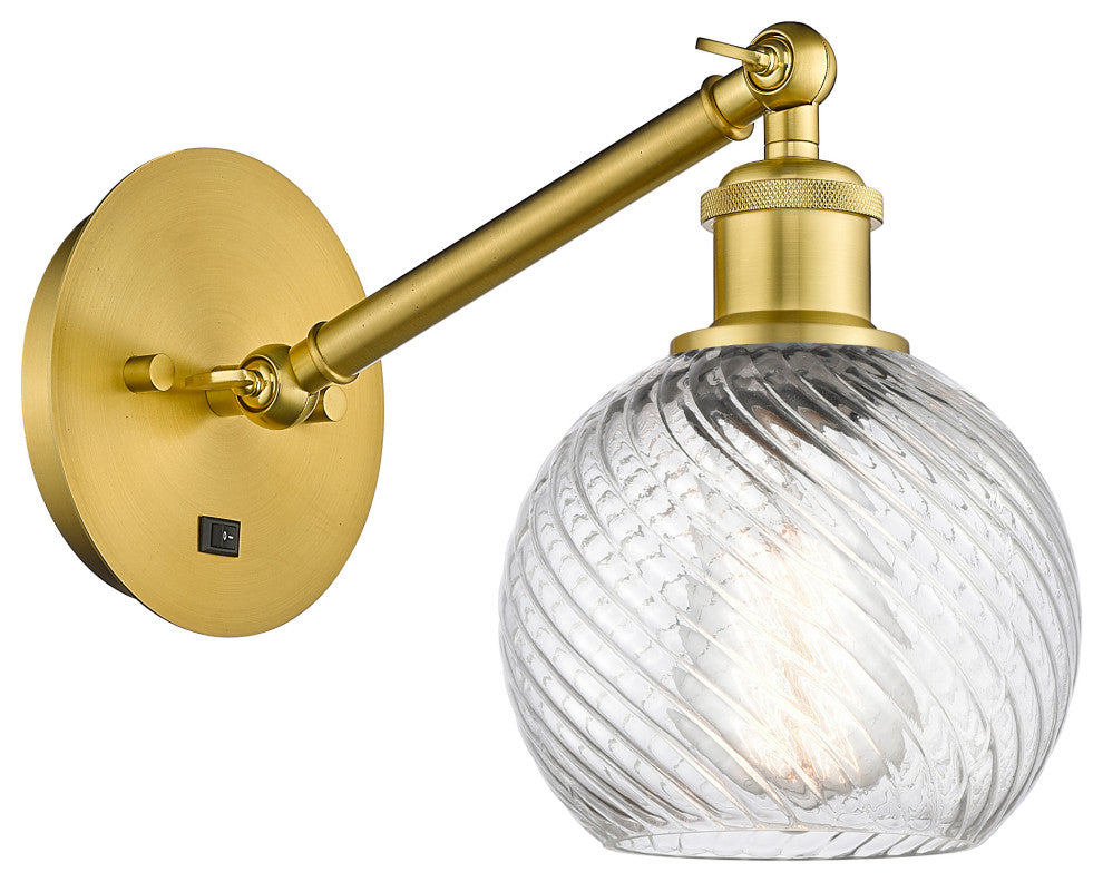 Innovations 317-1W-SG-G1214-6-LED 1-Light Sconce, Satin Gold