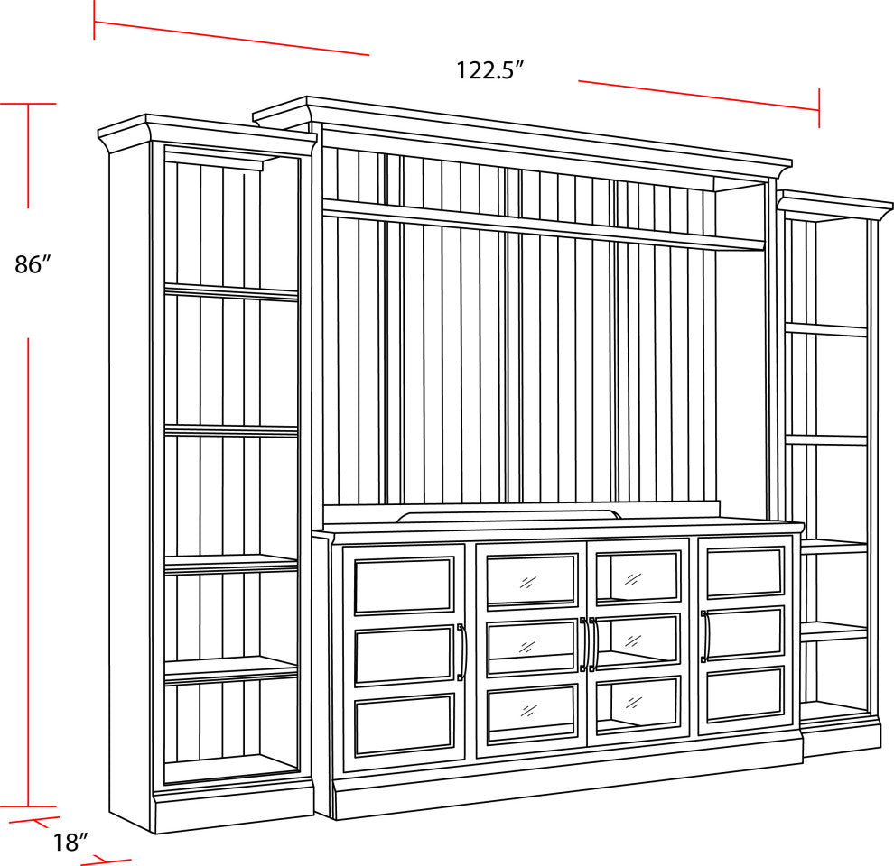 4 piece Entertainment Wall