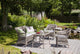 Charlot Outdoor Dining Armchair, Antique, Sunbrella Sailcloth Seagull Cushion