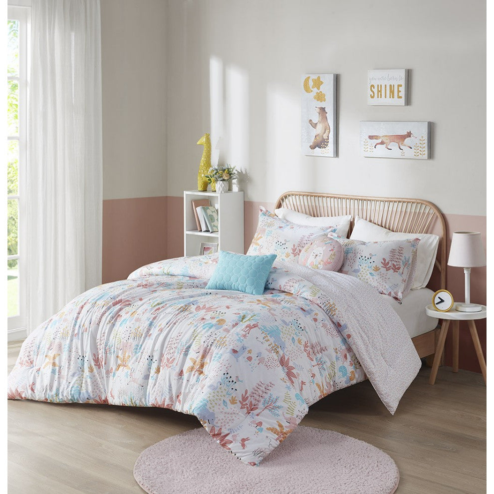Kids Iris Forest Animal Friends Comforter Set, Full/Queen