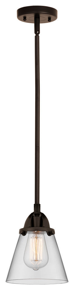 Small Cone Mini Pendant, Oil Rubbed Bronze, Clear, Clear