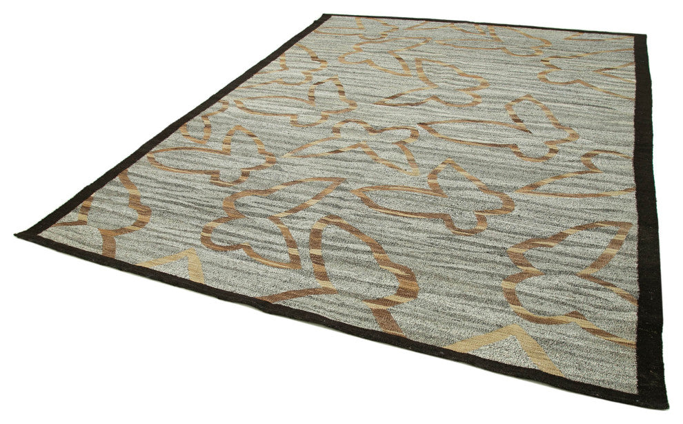 Rug N Carpet - Handmade Turkish 7' 9'' x 10' 1'' Modern Design Wool Kilim Rug