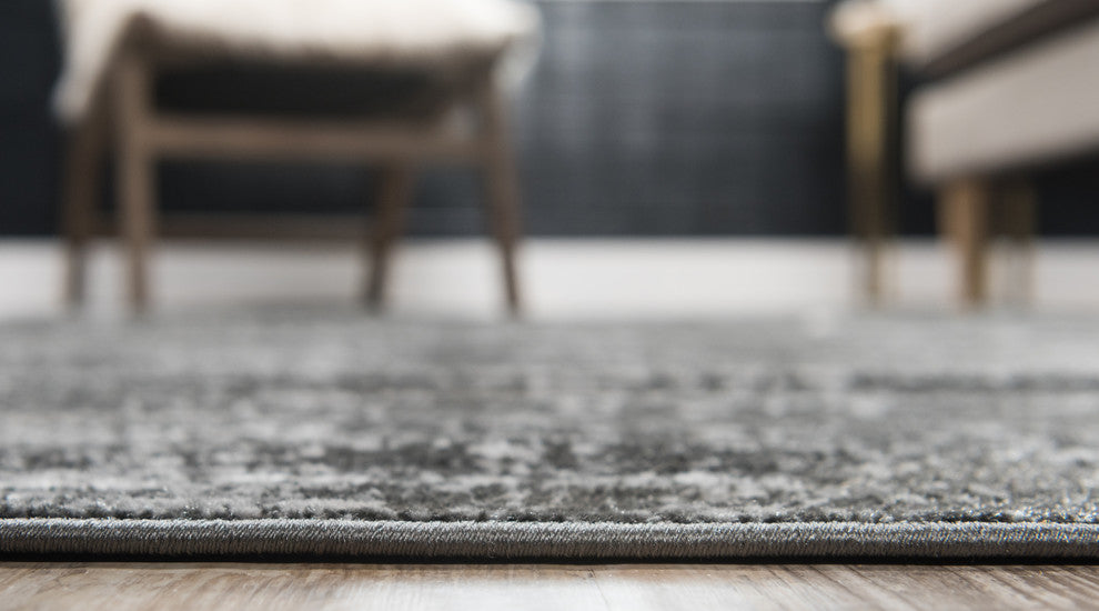 Unique Loom Dark Gray Casino Sofia 2'x6'7" Runner Rug