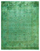 Overdyed One-of-a-Kind Hand-Knotted Area Rug Green, 8' 1" x 10' 3"