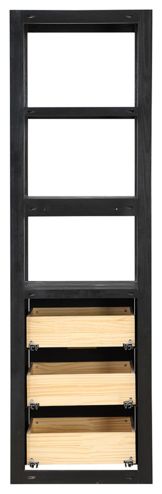 Cadiz Storage Cabinet for Bathroom, Kitchen and Living Room, Fir Wood Black, 22in.