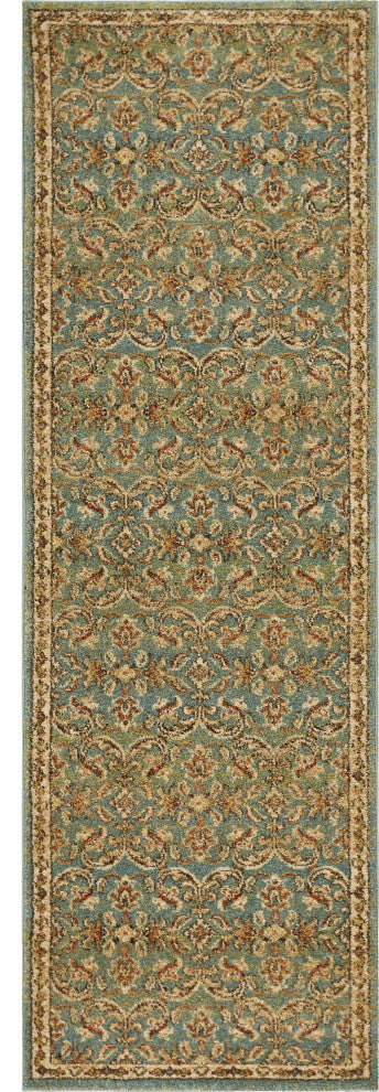 63" X 91" Turquoise Polypropylene Rug