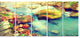 Mountain River with Stones, Large Seashore Canvas Wall Art, 60"x28", 5 Panels