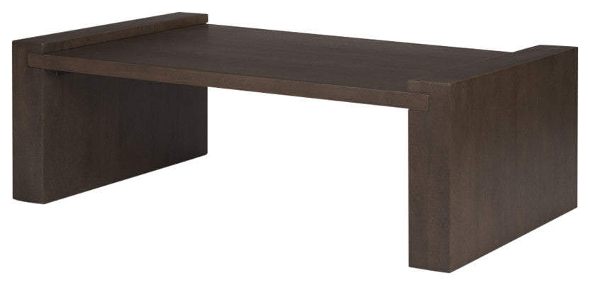Wesson Dark Brown Wooden Rectangular Coffee Table
