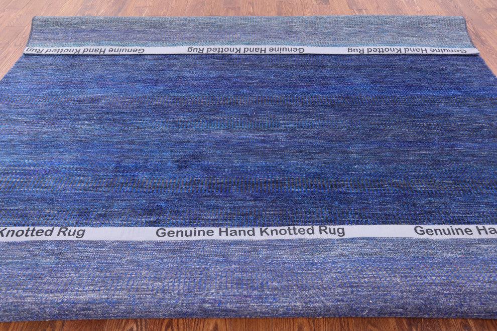 9' Square Super Savannah Gabbeh Hand Knotted Wool and Silk Rug Q6084